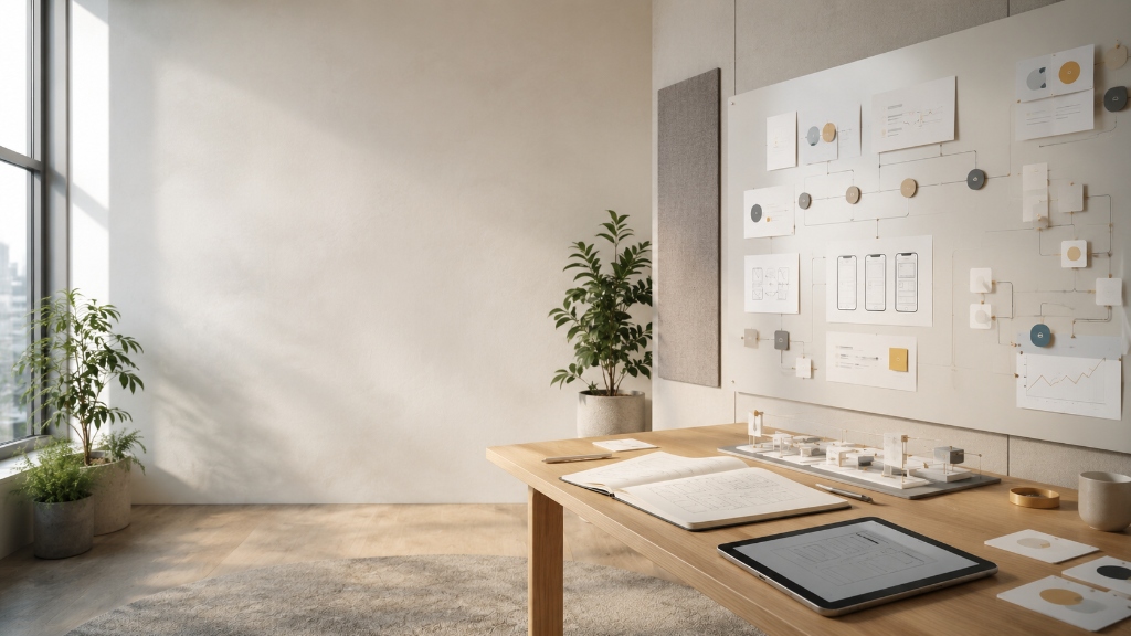 Workspace Studio and Technical Blueprint Board
